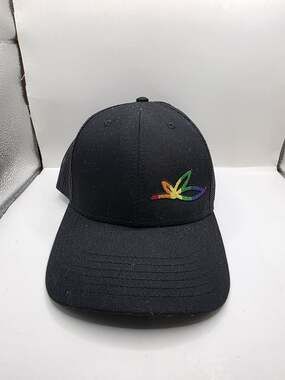Capamerica Black Trucker Hat Rainbow Logo Snapback Adjustable